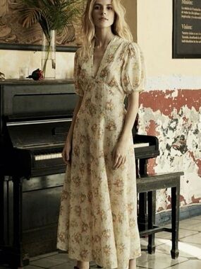 RARE Doen Wisteria Dress ~ Orchard Botanical XS